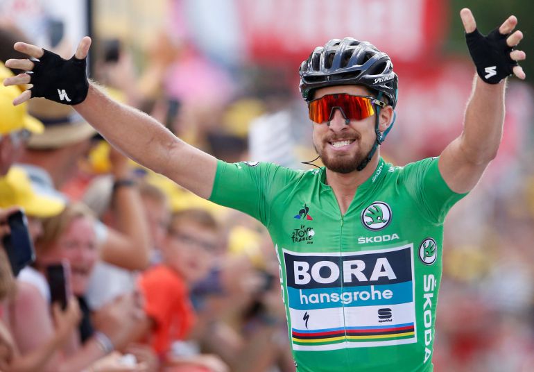 Peter Sagan celebra su segunda victoria en el Tour 2018 Peter Sagan celebra su segunda victoria en el Tour 2018