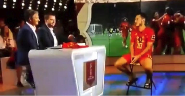 Hazard, durante la entrevista Hazard, durante la entrevista