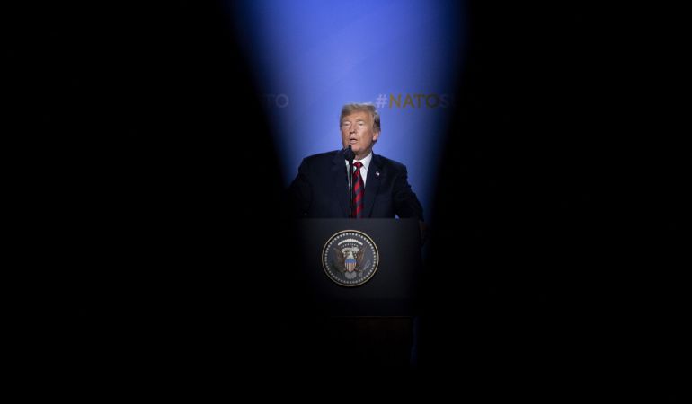 El presidente de Estados Unidos, Donald Trump, en la conferencia de la NATO 2018 El presidente de Estados Unidos, Donald Trump, en la conferencia de la NATO 2018