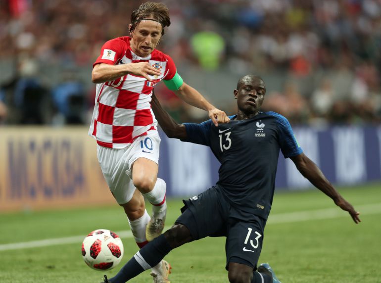 Kanté hace una entrada a Modric en la final del Mundial Kanté hace una entrada a Modric en la final del Mundial