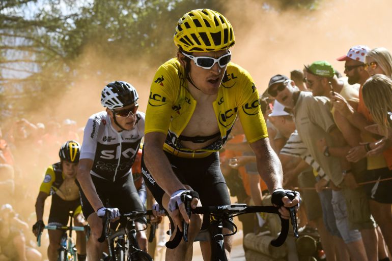 Thomas y Froome, durante la carrera Thomas y Froome, durante la carrera