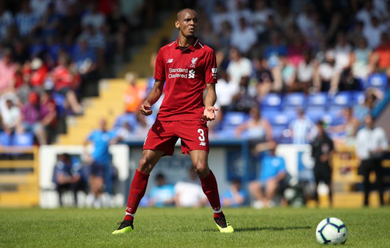 Fabinho en un partido de pretemporada con el Liverppol Fabinho en un partido de pretemporada con el Liverppol