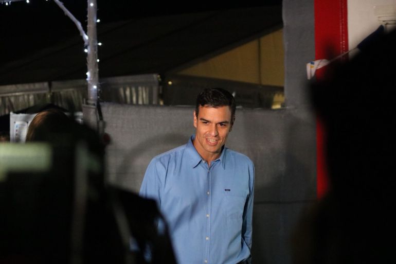 Pedro Sánchez, a su llegada al FIB Pedro Sánchez, a su llegada al FIB