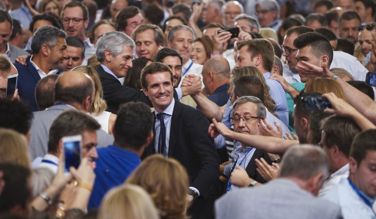 Pablo Casado tras ser elegido como presidente del Partido Popular Pablo Casado tras ser elegido como presidente del Partido Popular