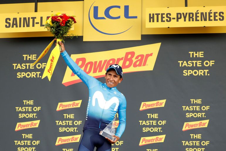 Quintana celebra en lo más alto del podio Quintana celebra en lo más alto del podio