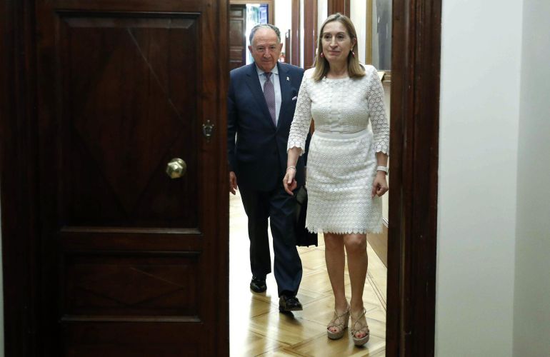 El director del Centro Nacional de Inteligencia, Felix Sanz Roldán, junto a la presidenta del Congreso, Ana Pastor. El director del Centro Nacional de Inteligencia, Felix Sanz Roldán, junto a la presidenta del Congreso, Ana Pastor.