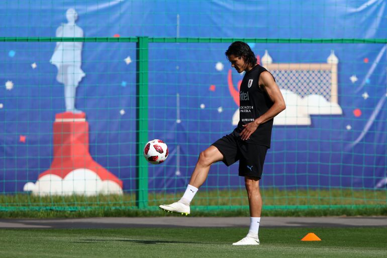 Cavani, en un entreno con Uruguay Cavani, en un entreno con Uruguay