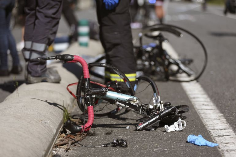 Imagen de uno de los accidentes con ciclistas, registrados este año.