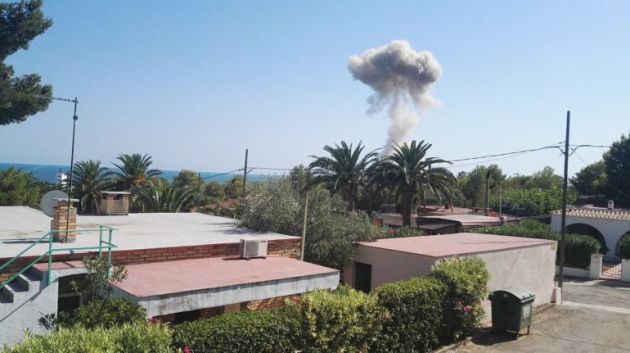 Imagen de la segunda explosión en Alcanar Imagen de la segunda explosión en Alcanar