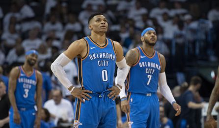 Russell Westbrook y Carmelo Anthony Russell Westbrook y Carmelo Anthony
