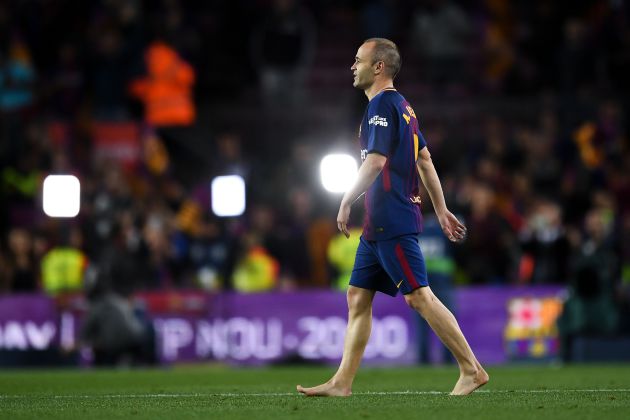 Iniesta en su despedida este año en su último partido en el Camp Nou Iniesta en su despedida este año en su último partido en el Camp Nou