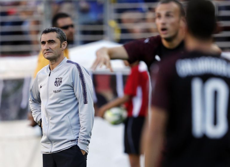 Ernesto Valverde, durante un amistoso Ernesto Valverde, durante un amistoso