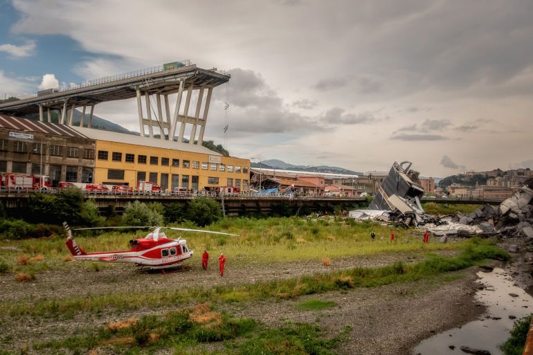 El puente que se derrumbó en Génova (Italia) dejando decenas de víctimas mortales entre los escombros. El puente que se derrumbó en Génova (Italia) dejando decenas de víctimas mortales entre los escombros.