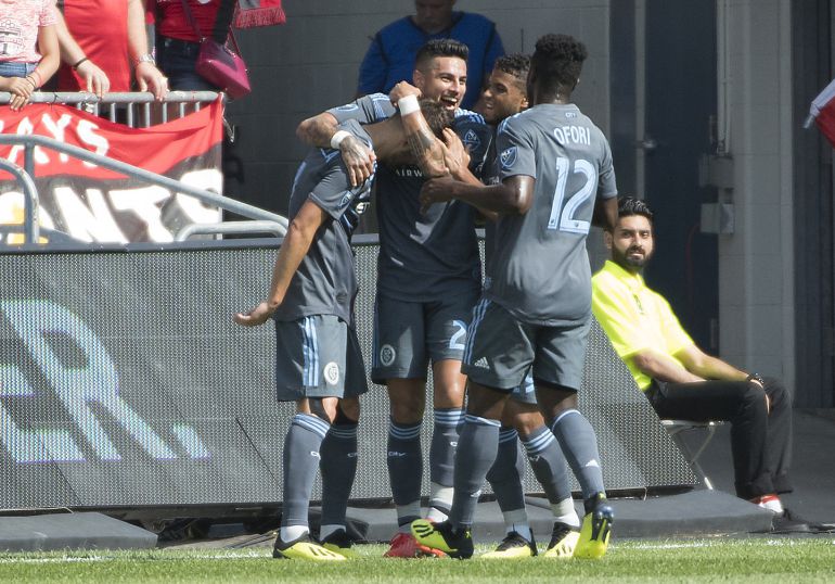 Villa celebra su último gol con el New York City, el día 12 Villa celebra su último gol con el New York City, el día 12