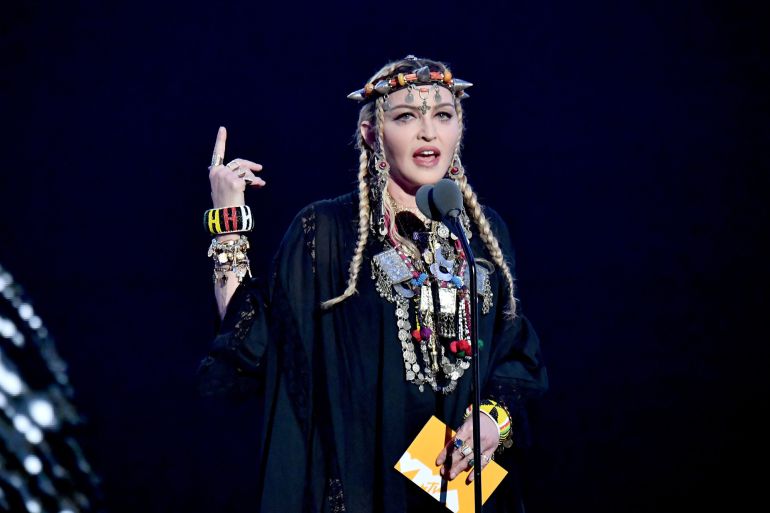 Madonna durante su discurso en los VMAs Madonna durante su discurso en los VMAs