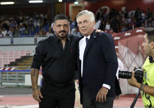 Ancelotti y Gatusso después del partido Ancelotti y Gatusso después del partido