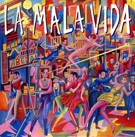 Imagen de una de las portadas de un disco de Golpes Bajos diseñada por Ceseepe. Imagen de una de las portadas de un disco de Golpes Bajos diseñada por Ceseepe.