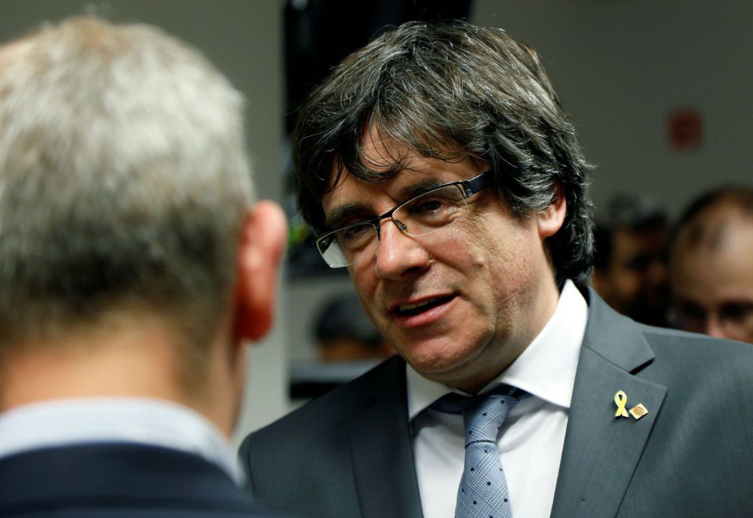 El expresidente de la Generalitat, Carles Puigdemont, durante el acto de celebración de la Diada, que tuvo lugar en Bruselas El expresidente de la Generalitat, Carles Puigdemont, durante el acto de celebración de la Diada, que tuvo lugar en Bruselas