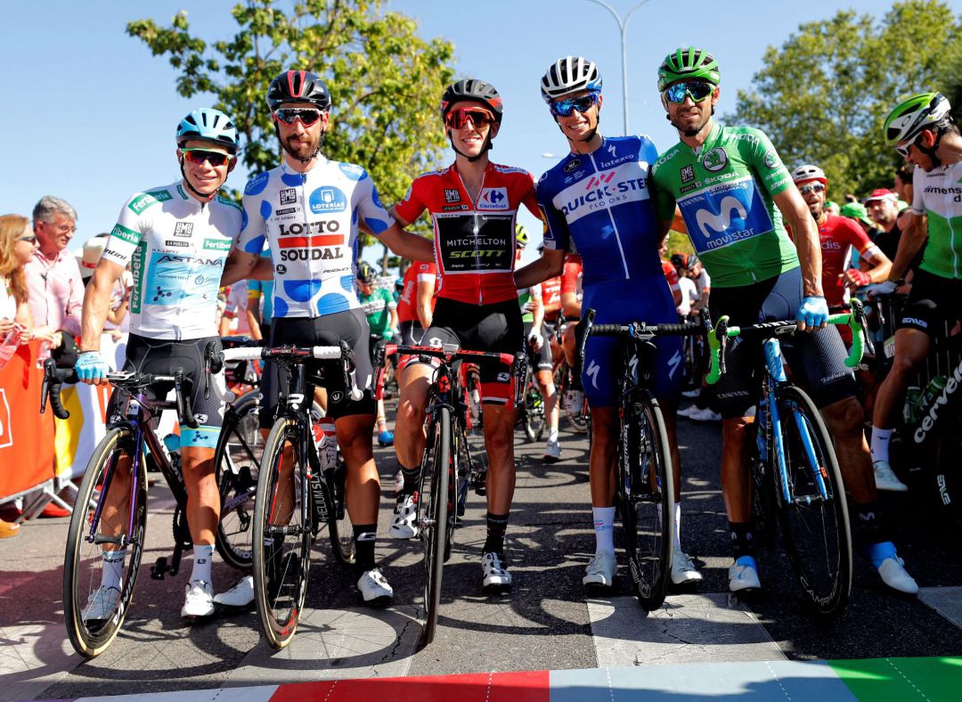 Los protagonistas de la Vuelta, antes de la salida en Madrid Los protagonistas de la Vuelta, antes de la salida en Madrid