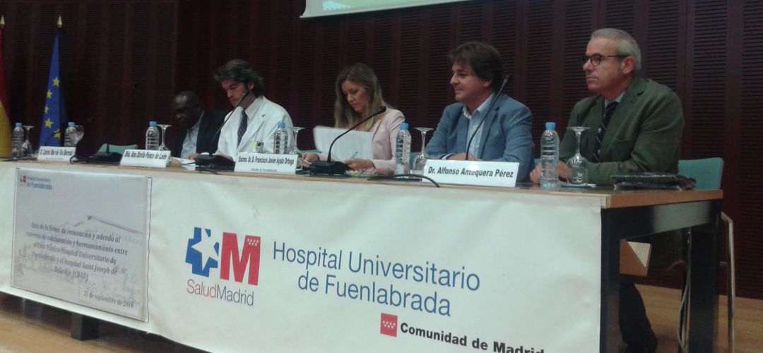 El Hospital de Fuenlabrada ha acogido la firma de renovación del convenio de colaboración con el hospital St. Joseph de Chad. El Hospital de Fuenlabrada ha acogido la firma de renovación del convenio de colaboración con el hospital St. Joseph de Chad.
