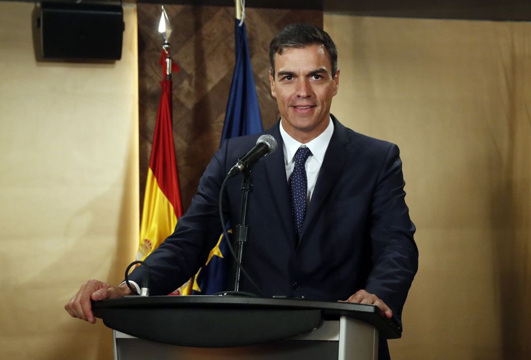 El presidente del Gobierno español, Pedro Sánchez, durante su intervención ante la colectividad española en Canadá. El presidente del Gobierno español, Pedro Sánchez, durante su intervención ante la colectividad española en Canadá.
