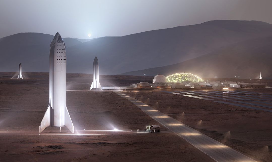 Primeras imágenes de la base marciana planteada por Elon Musk. Primeras imágenes de la base marciana planteada por Elon Musk.