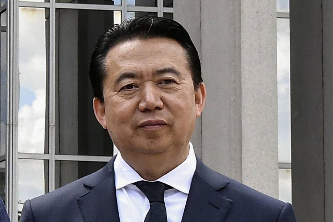 El presidente de Interpol, Meng Hongwei, durante una visita al cuartel general en Lyon El presidente de Interpol, Meng Hongwei, durante una visita al cuartel general en Lyon