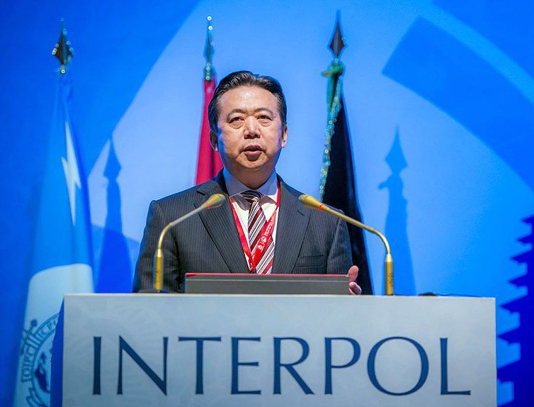 El presidente de la Interpol, el chino Hongwei Meng, durante un acto celebrado en Bali (Indonesia) El presidente de la Interpol, el chino Hongwei Meng, durante un acto celebrado en Bali (Indonesia)