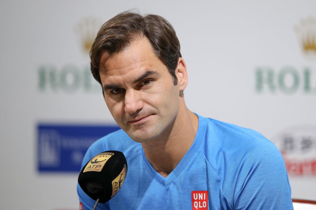 Roger Federer durante la rueda de prensa en Shangai