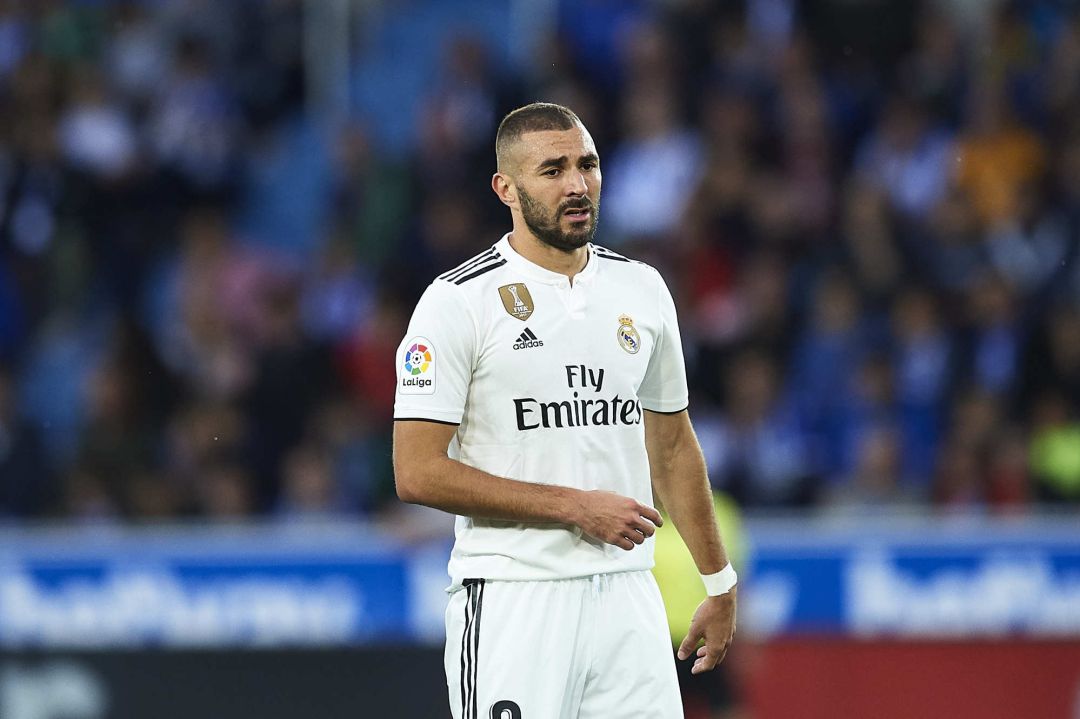 Benzema, durante el partido de liga contra el Alavés. Benzema, durante el partido de liga contra el Alavés.