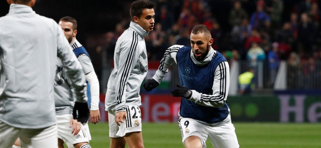 Karim Benzema, durante el entrenamiento previo al último partido de Champions del Real Madrid ante el CSKA Karim Benzema, durante el entrenamiento previo al último partido de Champions del Real Madrid ante el CSKA