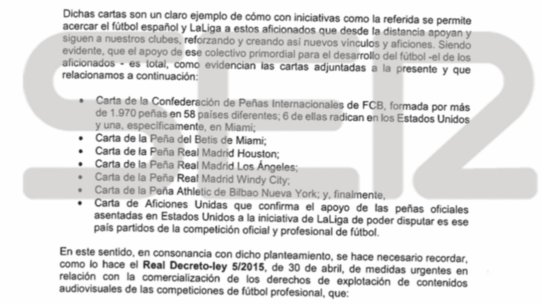 Tebas habla de respaldo rotundo de los aficionados para jugar en Miami y estos lo niegan