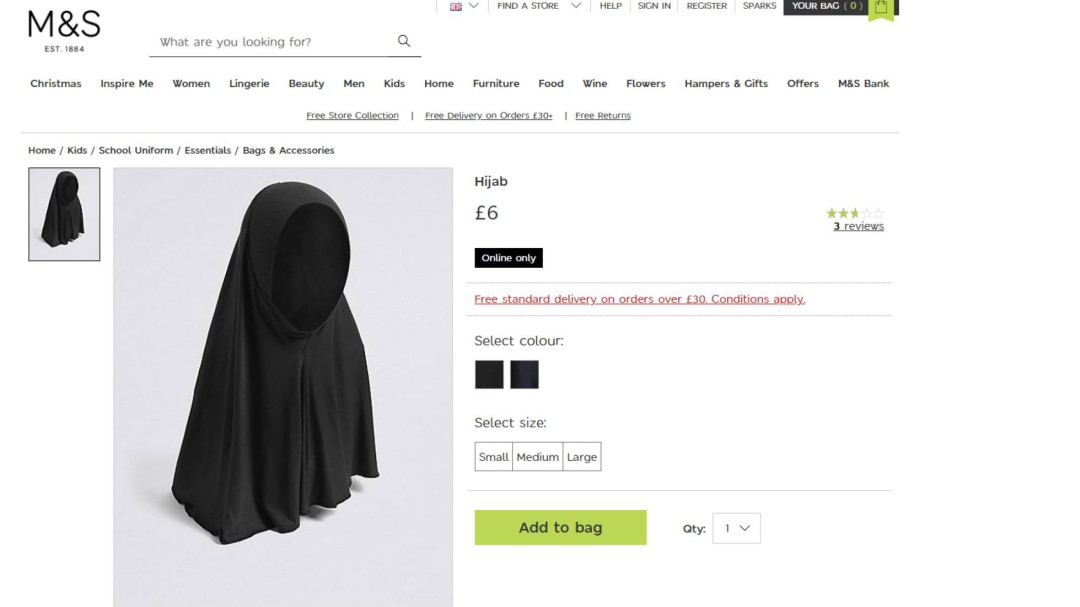 Marks & Spencer pone a la venta 'hiyabs' como uniforme escolar