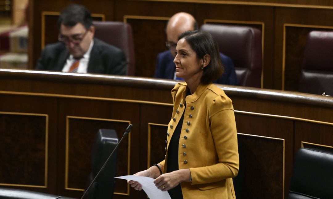 Reyes Maroto, ministra de Industria, Comercio y Turismo, durante su intervención en la sesión de control al Gobierno en el Congreso Reyes Maroto, ministra de Industria, Comercio y Turismo, durante su intervención en la sesión de control al Gobierno en el Congreso