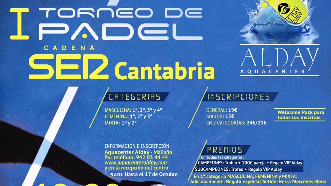 Inscríbete en el I Torneo de Padel Cadena SER Cantabria