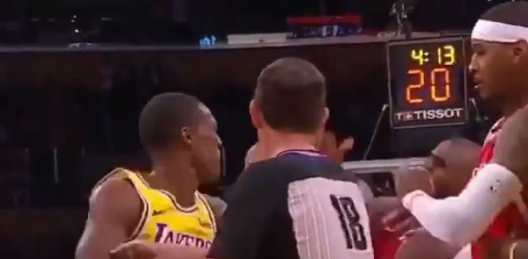 Imagen del momento en el que Rajon Rondo y Chris Paul se enzarzaron en plena pelea Imagen del momento en el que Rajon Rondo y Chris Paul se enzarzaron en plena pelea