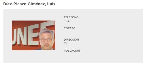 Ficha de Díez-Picazo como docente en CUNEF Ficha de Díez-Picazo como docente en CUNEF