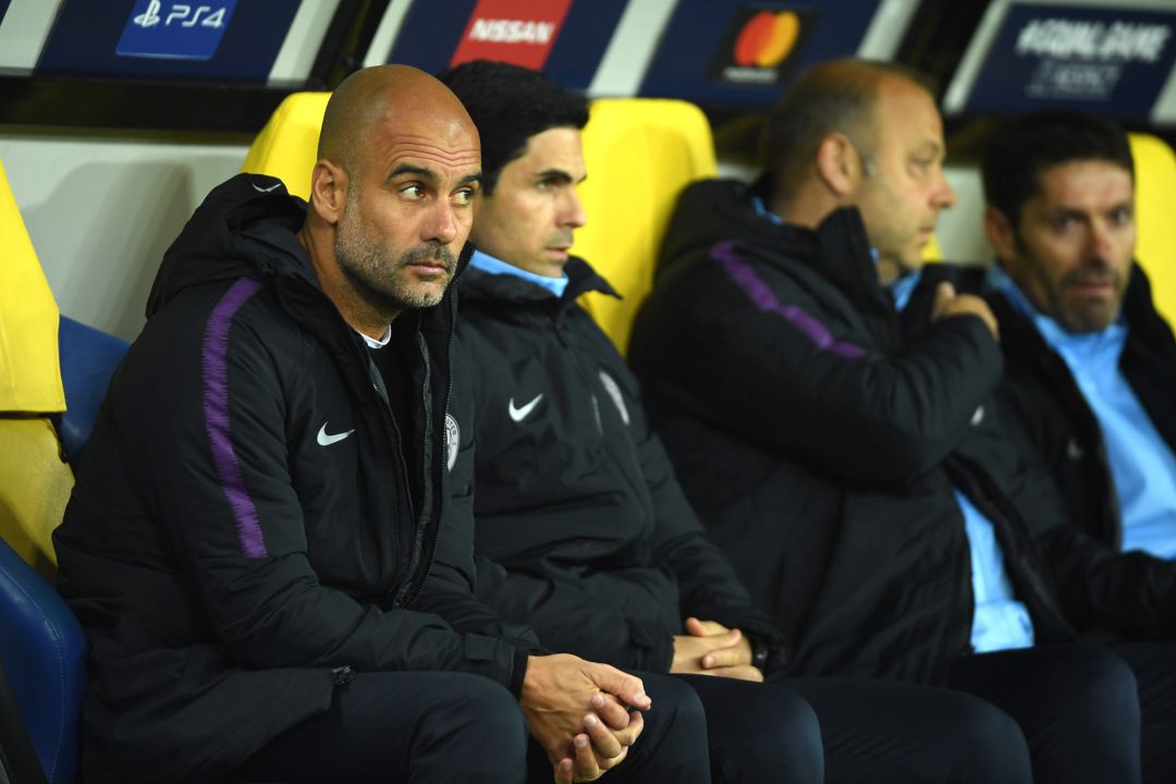 Guardiola, en el banquillo, en el partido de este martes contra el Shakhtar Guardiola, en el banquillo, en el partido de este martes contra el Shakhtar