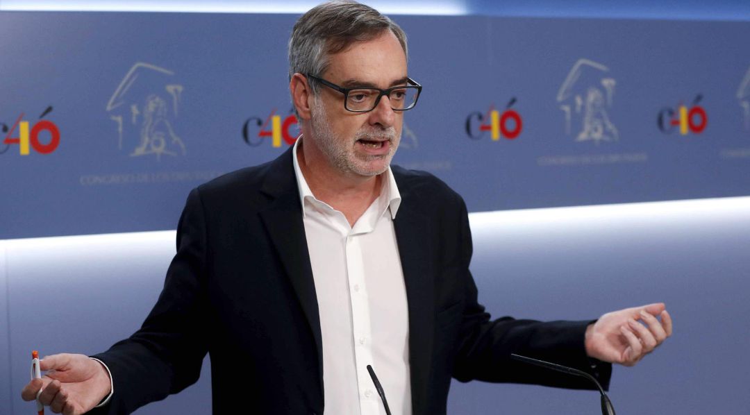 José Manuel Villegas, durante la rueda de prensa en el Congreso de los Diputados, en la que abordó los resultados del CIS José Manuel Villegas, durante la rueda de prensa en el Congreso de los Diputados, en la que abordó los resultados del CIS