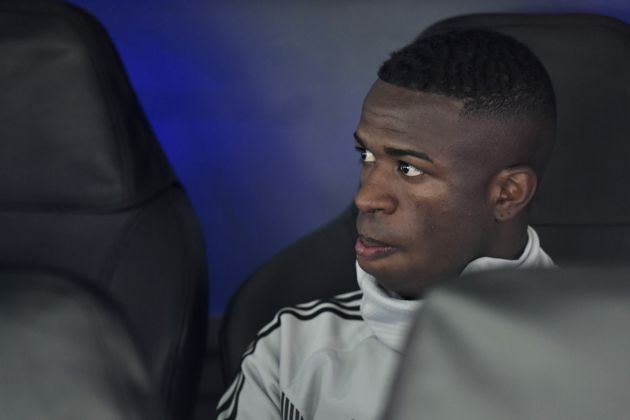 Vinícius, en el banquillo del Real Madrid en el partido ante el Viktoria Plzen. Vinícius, en el banquillo del Real Madrid en el partido ante el Viktoria Plzen.
