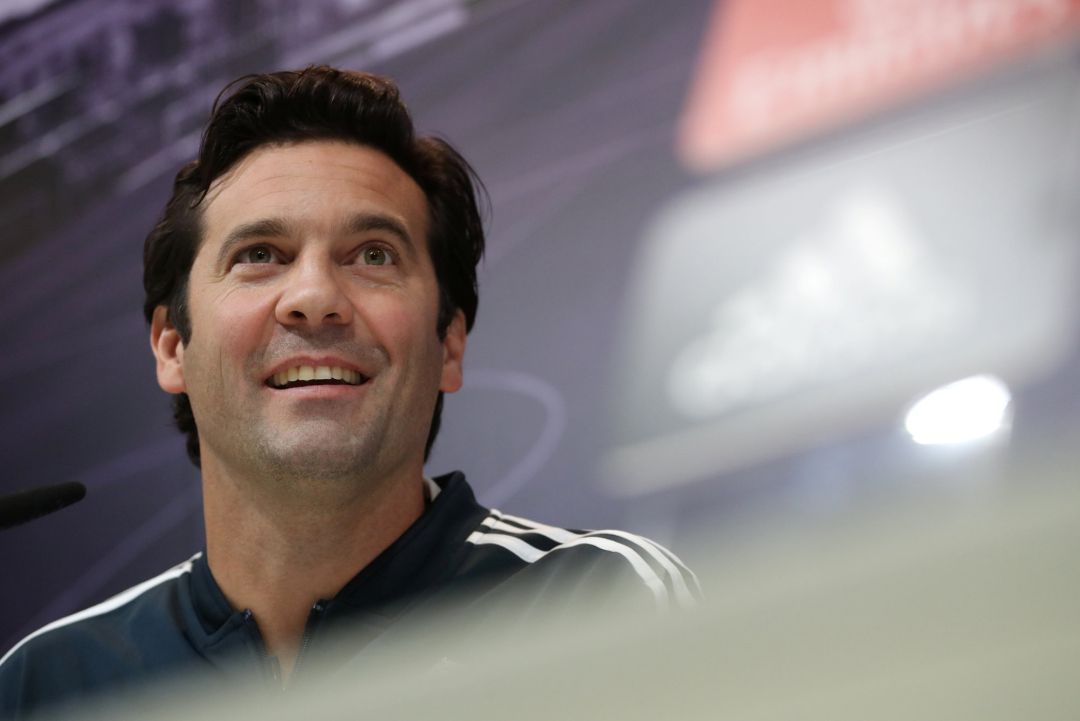 Solari, durante la rueda de prensa. Solari, durante la rueda de prensa.