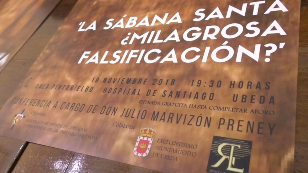 Cartel de la charla 'La Sábana Santa, ¿milagrosa falsifiación? Cartel de la charla 'La Sábana Santa, ¿milagrosa falsifiación?