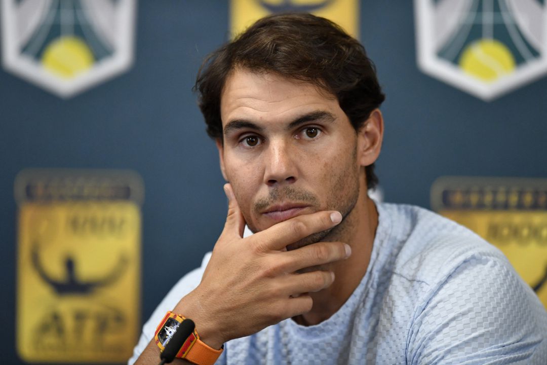 Rafa Nadal durante la rueda de prensa. Rafa Nadal durante la rueda de prensa.