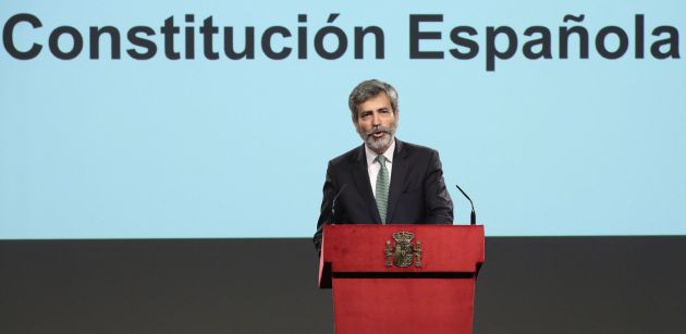 Carlos Lesmes, durante la lectura de un extracto de la Constitución Carlos Lesmes, durante la lectura de un extracto de la Constitución