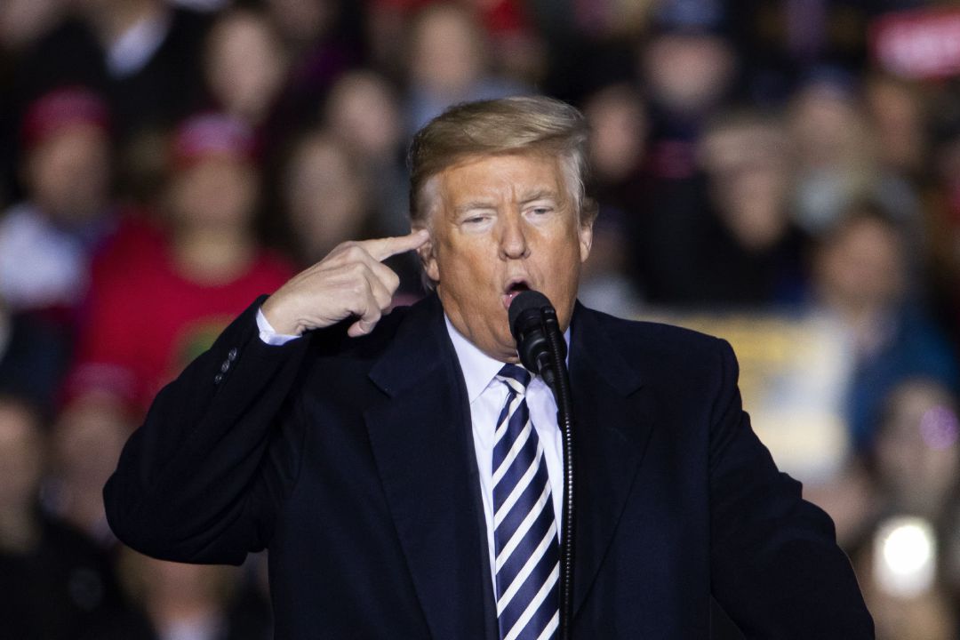 El presidente de Estados Unidos, Donald Trump, durante un acto de campaña en apoyo al candidato republicano al Senado por Josh Hawley El presidente de Estados Unidos, Donald Trump, durante un acto de campaña en apoyo al candidato republicano al Senado por Josh Hawley