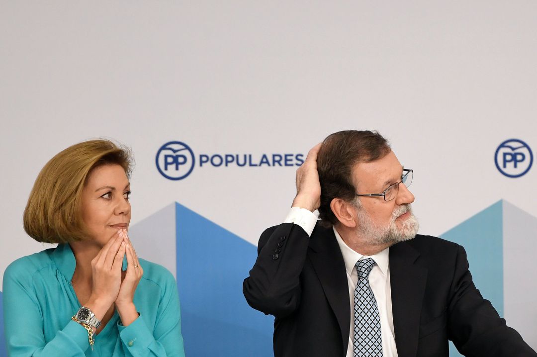 Mariano Rajoy y María Dolores de Cospedal durante una reunión del comité ejecutivo del PP el pasado mes de junio Mariano Rajoy y María Dolores de Cospedal durante una reunión del comité ejecutivo del PP el pasado mes de junio