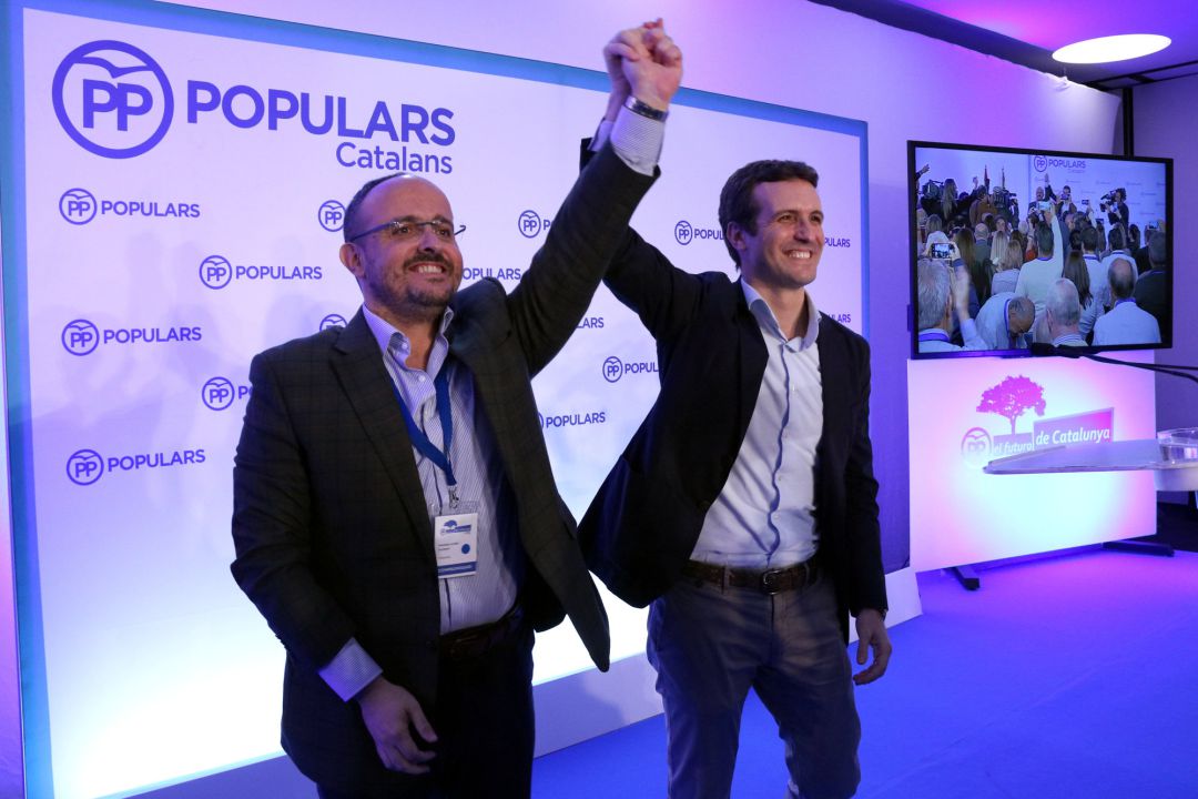 El presidente de PP, Pablo Casado, apoyando Alejandro Fernández, nuevo presidente del PP Catalán El presidente de PP, Pablo Casado, apoyando Alejandro Fernández, nuevo presidente del PP Catalán