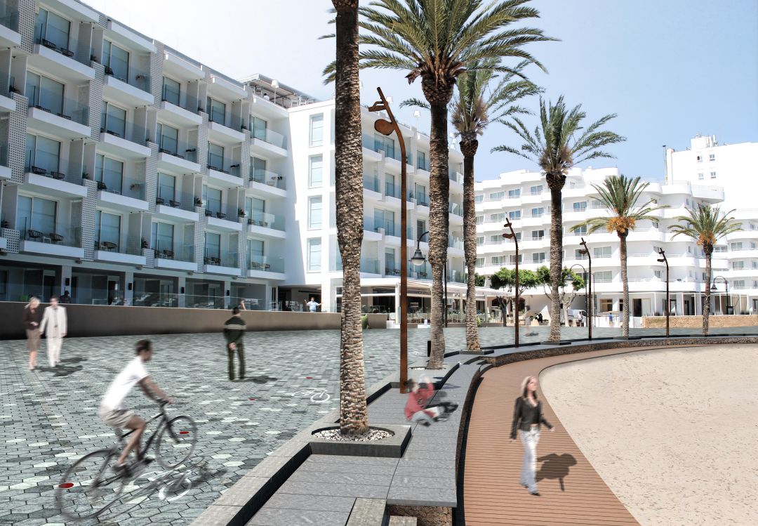 Representación del paseo tras las obras Representación del paseo tras las obras