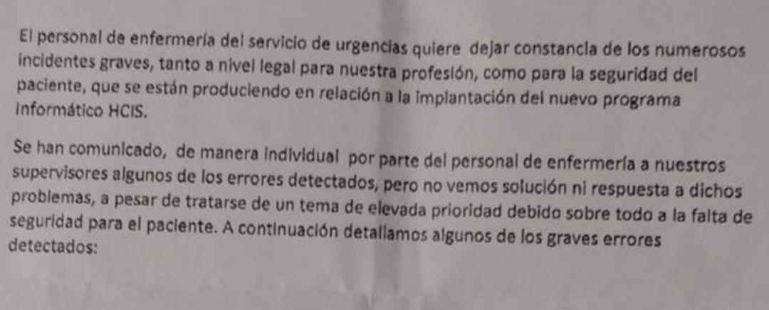 "El sistema informático del servicio de urgencias de La Paz pone en riesgo la seguridad del paciente" "El sistema informático del servicio de urgencias de La Paz pone en riesgo la seguridad del paciente"
