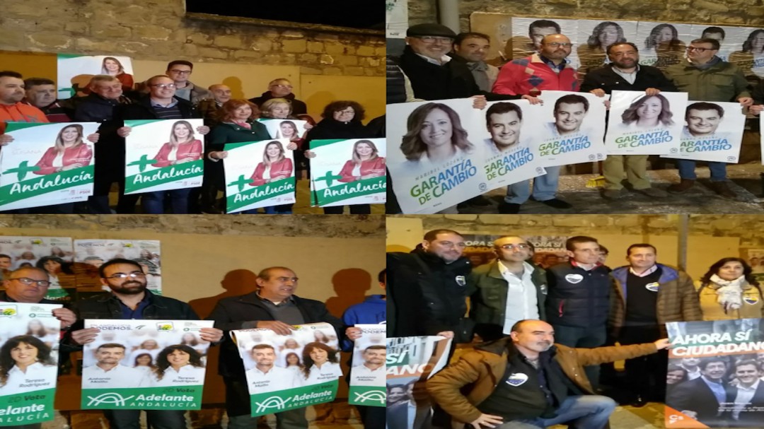 Comienza la campaña electoral de las elecciones andaluzas con la pegada de carteles